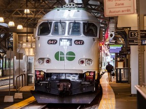 A Go train at Toronto's Union Station.