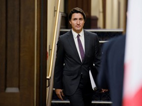 Prime Minister Justin Trudeau walks to the House of Commons on Parliament Hill in Ottawa.