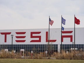File - Tesla Gigafactory 2 is shown Friday, March 18, 2022, in Buffalo, N.Y. Several employees at the factory have been fired after launching union organizing efforts two days ago, according to Tesla Workers United.