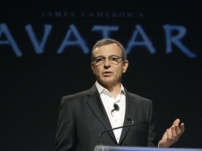 FILE - Robert Iger, president and CEO of the Walt Disney Company, speaks at a news conference at Disney Imagineering in Glendale, Calif., Sept. 20, 2011. The Walt Disney Co. is planning to add an Avatar experience to Disneyland and explore other opportunities at its theme parks as it looks for more ways to appeal to its guests. Iger said during the company's first-quarter earnings call that the success of the latest Avatar film is spurring the creation of an Avatar experience at Disneyland in California.