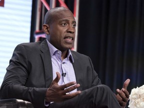 FILE -- Carlos Watson participates in "The Contenders: 16 for 16" panel during the PBS Television Critics Association summer press tour, July 29, 2016, in Beverly Hills, Calif. Watson, founder of the troubled digital start-up Ozy Media, was arrested Thursday, Feb. 23, 2023 on fraud charges as part of a scheme to prop up the financially struggling company, which hemorrhaged millions of dollars before it shut down amid revelations of possibly deceptive business practices.