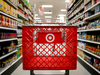 Target shopping cart in store aisle