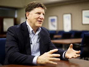 FILE - Tennessee Valley Authority President Jeffrey Lyash speaks with the Times Free Press from the TVA Chattanooga Office Complex, April 23, 2019, in Chattanooga, Tenn. Critics have long blasted the nation's largest public utility over its preference to replace coal-burning power plants with ones reliant on gas, another fossil fuel. The same advocates are now frustrated that the EPA will not stand in the way of the Tennessee Valley Authority's latest extensive project, which clashes with the Biden administration's directives to fight climate change, despite their laundry list of concerns.