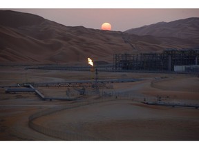 An oil processing facility at the Shaybah oil field in the Rub' Al-Khali desert, also known as the 'Empty Quarter,' in Shaybah, Saudi Arabia.