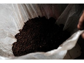 Ground black coffee in the Chuan Hoe coffee powder factory in Klang, Selangor, Malaysia, on Friday, Feb. 18, 2022. Malaysia said its economy returned to expansion at the end of 2021 amid easing pandemic restrictions, while flagging risks for this year from inflation, further virus disruptions and global growth. Photographer: Samsul Said/Bloomberg