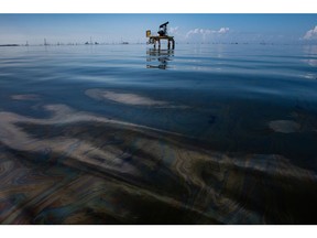 Oil in Lake Maracaibo, Venezuela.