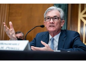 WASHINGTON, DC - MARCH 03: Federal Reserve Chairman Jerome Powell testifies at a Senate Banking Committee hearing titled The Semiannual Monetary Policy Report to the Congress in the Dirksen Building on Capitol Hill on March 3, 2022 in Washington, DC.