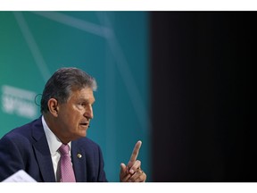 Senator Joe Manchin, a Democrat from West Virginia and chairman of the Senate Energy and Natural Resources Committee, speaks during the 2022 CERAWeek by S&P Global conference in Houston, Texas, U.S., on Friday March 11, 2022. CERAWeek returned in-person to Houston celebrating its 40th anniversary with the theme "Pace of Change: Energy, Climate, and Innovation."
