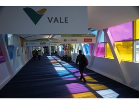 A Vale sign at the PDAC conference in Toronto in 2022.