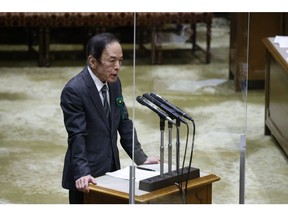 Kazuo Ueda speaks during a confirmation hearing at the parliament on Feb. 27. Photographer: Kiyoshi Ota/Bloomberg