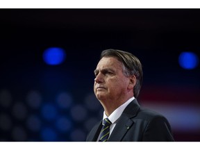 Jair Bolsonaro, Brazil's former president, during the Conservative Political Action Conference (CPAC) in National Harbor, Maryland, US, on Saturday, March 4, 2023. The Conservative Political Action Conference launched in 1974 brings together conservative organizations, elected leaders, and activists.
