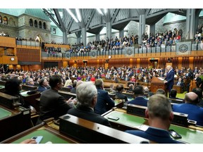 Joe Biden speaks before the House of Commons on Parliament Hill in Ottawa on March 24. Photographer: Sean Kilpatrick/Canadian Press/Bloomberg