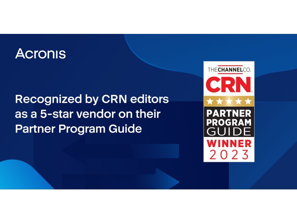 Acronis Earns 5Star Rating in 2023 CRN® Partner Program Guide
