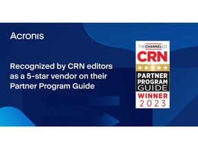 Acronis Earns 5-Star Rating in 2023 CRN® Partner Program Guide