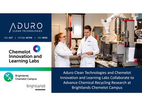 Aduro Clean Technologies and Chemelot Innovation and Learning Labs Collaborate to Advance Chemical Recycling Research at Brightlands Chemelot Campus