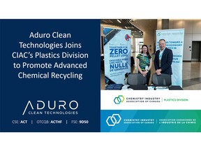 Aduro Clean Technologies Joins CIAC's Plastics Division to Promote Advanced Chemical Recycling