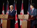 U.S. President Joe Biden speaks during a joint news conference with Prime Minister Justin Trudeau, in Ottawa, on March 24.