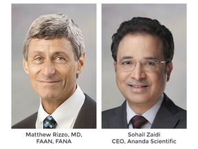 Pictured above is principal investigator Matthew Rizzo, MD, FAAN, FANA, and Ananda Scientific CEO Sohail Zaidi.