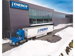 ENERGY Transportation Group truck and trailer at the new warehouse facility in Beauharnois, Quebec