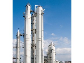 Distillation columns at the ENEOS Materials chemical plant