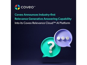 Coveo Announces Industry-first Relevance Generative Answering Capability Into its Coveo Relevance Cloud™ AI Platform