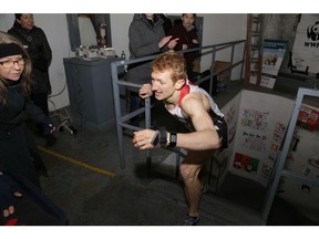 Shaun Stephens-Whale completing the CN Tower Climb for Nature (c) WWF-Canada