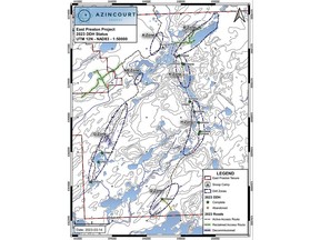 Figure 2: 2023 Target areas and Drill Hole Locations at the East Preston Uranium Project