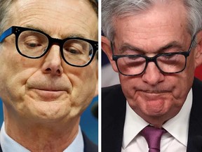 U.S. Federal Reserve chair Jerome Powell, right, and Bank of Canada governor Tiff Macklem, left, are not likely to cut rates in 2023, says CIBC's Benjamin Tal.