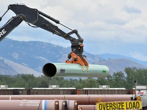 A pipe yard servicing Trans Mountain in Kamloops, B.C.