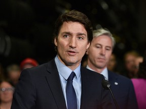 Prime Minister Justin Trudeau in Bridgewater, Nova Scotia.