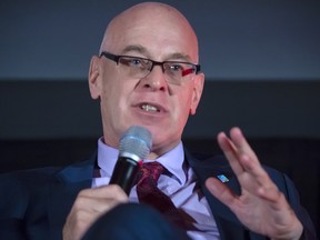 Pierre Gratton, president of the Mining Association of Canada, speaking at the PDAC Conference at the Metro Toronto Convention Centre.