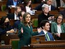 Deputy Prime Minister and Minister of Finance Chrystia Freeland delivering the federal budget in the House of Commons on Parliament Hill in Ottawa.