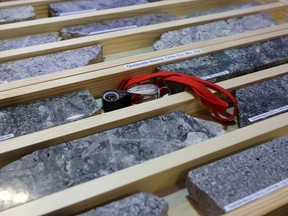 Mining samples are displayed at Teck Resources Ltd.'s booth at the Prospectors and Developers Association of Canada annual conference in Toronto.