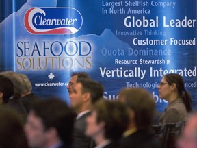 A seafood giant that is half-owned by a coalition of East Coast First Nations is reporting a leap in annual sales, as 2022 revenues rose by $71.6 million compared to the year before. Shareholders attend Clearwater Seafood's annual meeting in Halifax on Tuesday, May 15, 2007.