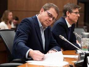 Michael Medline, President and CEO of Empire Company Ltd., waits to appear as a witness at the Standing Committee on Agriculture and Agri-Food investigating food price inflation in Ottawa, Wednesday, March 8, 2023. Empire Company Ltd. will release its third-quarter results on Thursday.