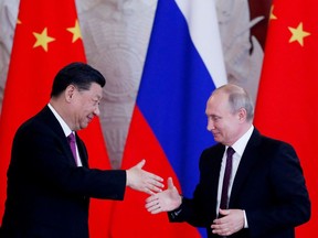 Xi Jinping and Vladimir Putin in Moscow in 2019. Photographer: Maxim Shipenkov/Getty Images