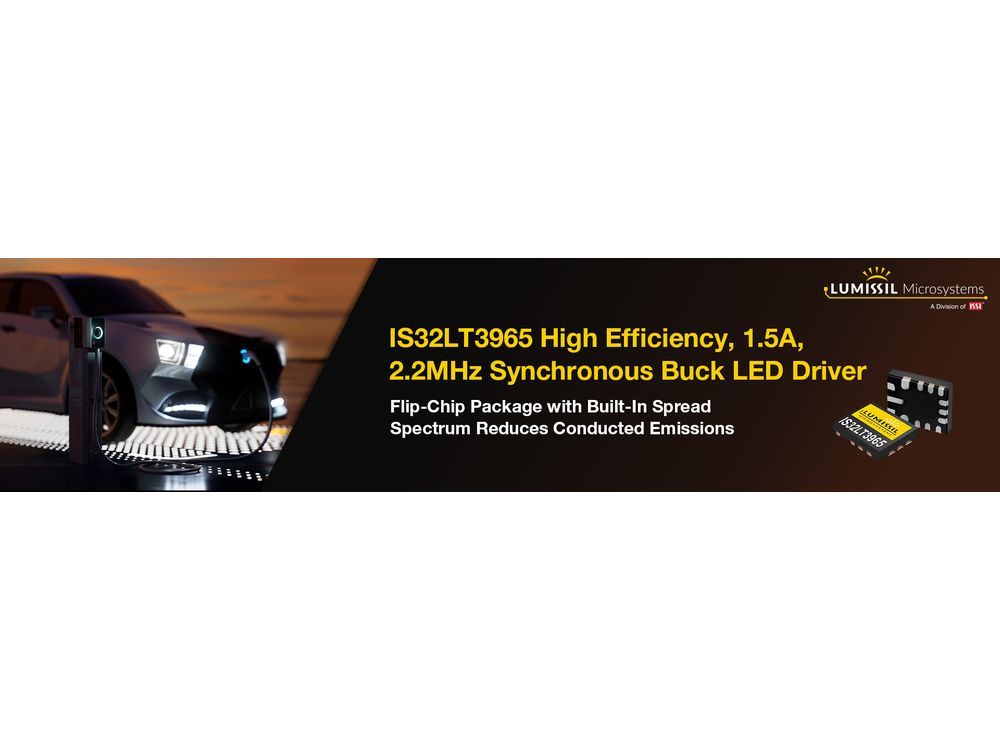 1.5A Synchronous Buck LED Driver IC for reduced EMI in Automotive Lighting