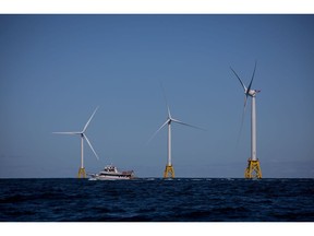 The Ørsted Block Island Wind Farm off Rhode Island, the first offshore wind farm in the US, pictured in 2016.