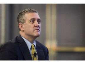 James Bullard, president and chief executive officer at the Federal Reserve Bank of St. Louis, listens during the National Association of Business Economics' (NABE) Economic Policy Conference in Washington, D.C., U.S. on Monday, Feb. 26, 2018. Recent stock selloff was relatively benign and didn't seem to be related to U.S. growth prospects, Bullard said.
