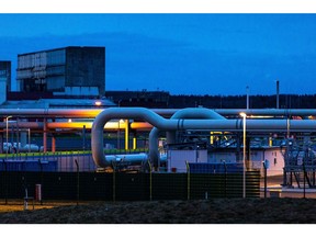 The gas receiving station of the halted Nord Stream 2 project in Lubmin, Germany. Photographer: Krisztian Bocsi/Bloomberg