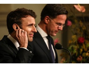 Emmanuel Macron and Mark Rutte Photographer: Valeria Mongelli/Bloomberg