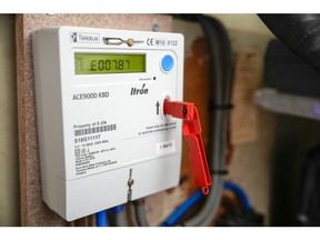 BIRMINGHAM, ENGLAND - FEBRUARY 07: In this photo illustration a prepay electricity key sits in a prepayment electricity meter in a rented home on February 07, 2023 in Birmingham, England. Ofgem has ordered all UK energy companies to suspend the practice of forcibly installing prepayment meters and will report back to the Business Secretary today.