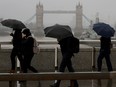 Commuters in London's financial district.