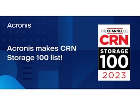 Acronis Featured on CRN's 2023 Storage 100 List for Fourth Consecutive Year