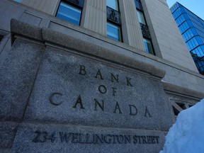 Business sentiment in the Bank of Canada's survey dropped a notch in the first quarter from the fourth, to 35 per cent from 36 per cent.