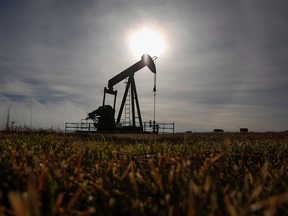 An oil pump in field