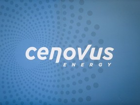 The Cenovus logo is seen at the company's headquarters in Calgary, Alta., November 15, 2017.