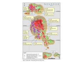 Plan de surface – Nouveaux résultats de forage dans le couloir aurifère Pascalis