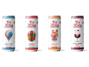 Three new Fit Soda flavors and updated eye-catching cans.