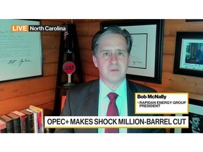 Bob McNally, President of Rapidan Energy Group, gives his overview of the challenges facing oil markets as OPEC+ announced a surprise oil production cut of more than 1 million barrels a day. He speaks with Manus Cranny on "Bloomberg Daybreak: Middle East".